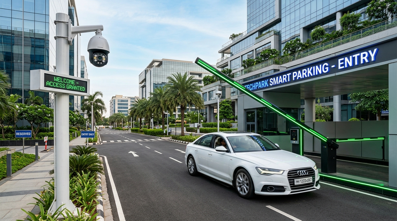 arrivo Smart Parking Entrance and AI Camera Monitoring